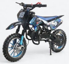 SRC-Moto Mini 49cc Dirt Bike Benzina 50cc Bambini Fuoristrada Moto Scrambler BLU