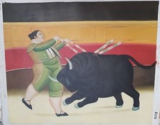 QUADRO DIPINTO A MANO OLIO SU TELA FALSO D'AUTORE BOTERO PAINTING 50X60 CM