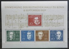1959 Germania R.F.T. MI.Foglietto2.Beethoven MNH**
