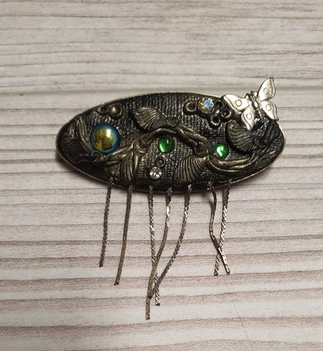 Spilla antica ovale argento