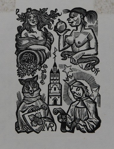 Vtg art libris bookplate - art, ex-libris