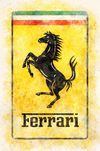 Poster ferrari acquerello - acquerello, a3