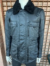 GIACCA PELLICCIA BELSTAFF MOUNTFIELD imbottita impermeabile cotone nero 52 ITA 42 UK