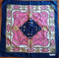 SCIARPA FOULARD MARC LAURY PARIS 60X60 Cm  POLIESTERE VINTAGE No Versace Usato