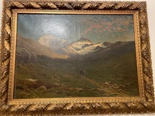 Due grandi tele con paesaggi montani fine '800