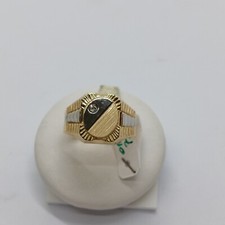 ANELLO DA UOMO CON CRISTALLO IN ORO GIALLO E BIANCO 18KT 6 GR. N.25 (7501)