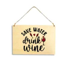 Targa in legno Save Water