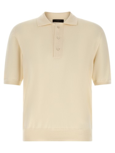 Polo zanone cotone beige - polo, in