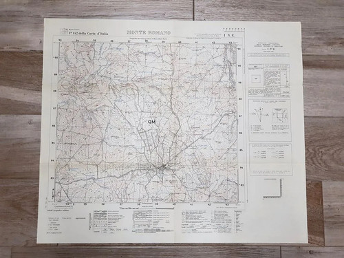 Carta topografica monte - monte, romano