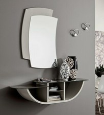 1MOBILE INGRESSO MODERNO GONDOLA CONSOLLE VETRO COLORATO/SPECCHIO VARIE FINITURE