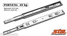 GUIDE SCORREVOLI a SFERE per CASSETTI Portata 45 kg Estrazione Totale Cuscinetti
