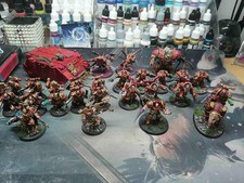 Warhammer 40000 Chaos Space Marines World Eaters Army completamente dipinto e convertito
