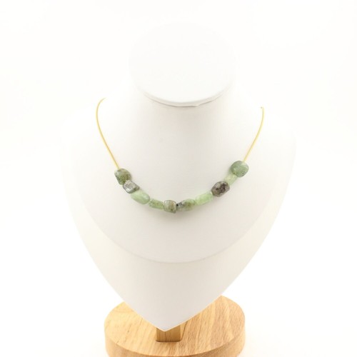 Collana perle cianite verde - 10,