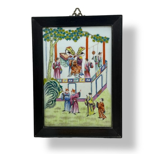 Quadro cinese legno - , ceramica