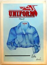 VINTAGE TAVOLA ORIGINALE bozzetto PUBBLICITA UNIFORM JEANS 1980s paninaro draw