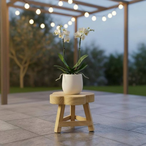 Sgabello tre gambe legno - a,