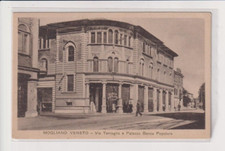 CARTOLINA MOGLIANO VENETO  TREVISO VIA TERRAGLIO E PALAZZO BANCA POPOLARE NO VG