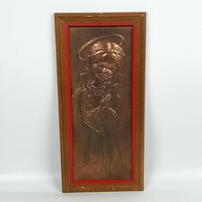 QUADRO OPERA IN RAME IMMAGINE ARTE SACRA VINTAGE CON CORNICE retrò idea Arredo