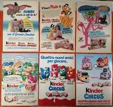  6 PUBBLICITA' ORIGINALI - 6 ADVERTISING "KINDER" FERRERO anni 80/90