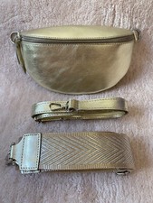 marsupio donna vera pelle borsa tracolla sac picollo Con 2 Tracolla Oro Viaggio