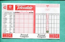 Schedina Totocalcio N.43 del