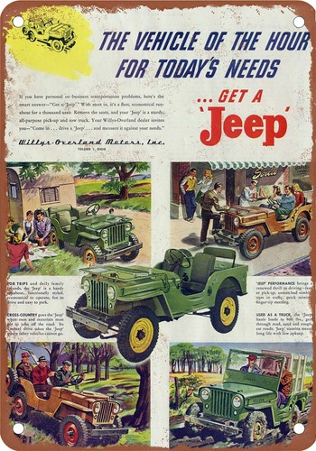 Insegna metallo 1946 jeep - insegna,
