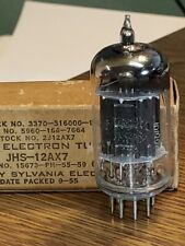 JHS-12AX7/ECC83 Sylvania 1955 piastra nera NOS/NUOVO CON SCATOLA MaxiPreamp2/TV-7 testato