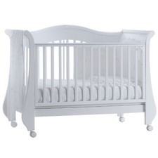 Pali Lettino / Culla Tulip Baby Finitura Bianco Da 152x70 Cm - Con Ruote