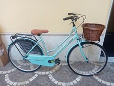 BICICLETTA 26 OLANDA VINTAGE "FAUSTO COPPI" DONNA COLORE AZZURRO+CESTINO MARRONE