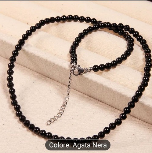 Collana unisex autentica onice