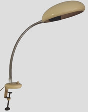 Lampada officina industriale vintage con morsetto marca Florence Italy, 1960, Bauhaus