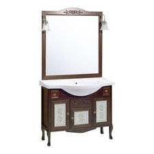 Mobile Bagno 105 cm da terra Composizione con Lavabo Specchio e Applique