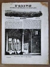 L'ALBUM - BASILICA DI SANTO STEFANO ROTONDO - INCISIONE IN RAME - ROMA, 1849.