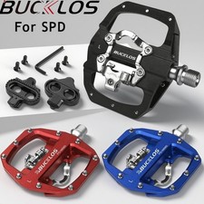 BUCKLOS Pedali Bici SPD Lucchetto Pedali Antiscivolo MTB Doppia Funzione Pedali DE