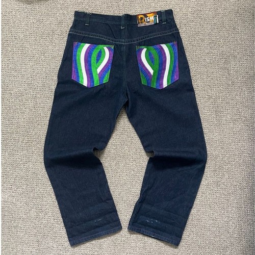 Jeans denim risk ricamato