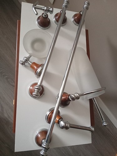 Accessori bagno cromo - accessori, legno