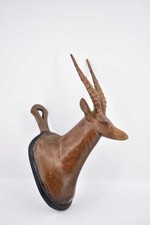 Stambecco Intagliato In Legno Da Appendere 28x10 Cm