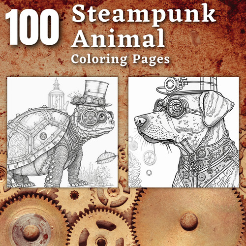 100 animali steampunk quadri