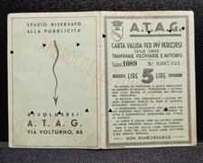 Abbonamento Autobus Autolinee ATAG - 1943 - Roma