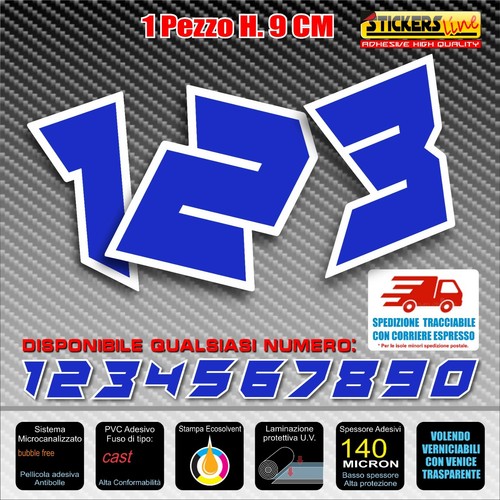 Adesivi numeri gara - m10,