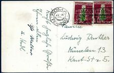 1950 - Cartolina per la Germania resa franca con "Tabacco" 2 valori da Lire 5