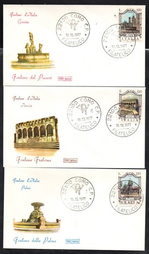 Fdc roma 1977 serie fontane - fdc,