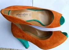 alternativa scarpe donna N.41 alternative women's shoes #41 vera pelle e velluto