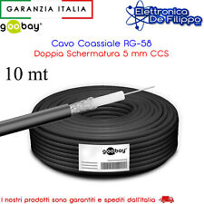Cavo Coassiale RG-58 Doppia Schermatura 5 mm CCS 10 Metri