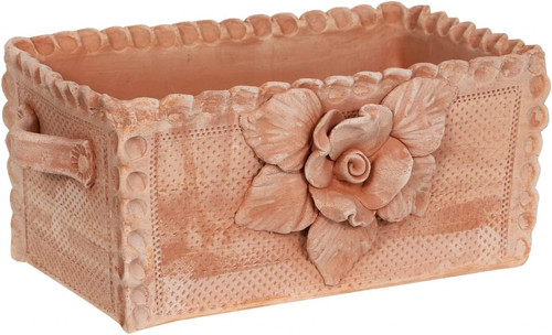 Vaso terracotta rettangolare - terracotta,