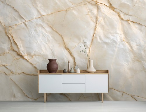 Fotomurale marmo bianco oro