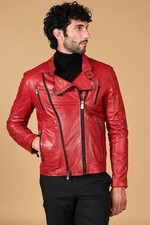 Chiodo vera pelle - pelle, rossa