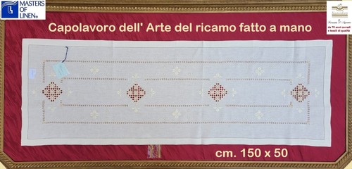Runner striscia centro lino