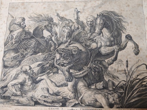 Gravure xviiie chasse - xviiie, à