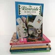 6x Cross Stitch Riverside Garden Country Themed Book Bundle Art & Craft